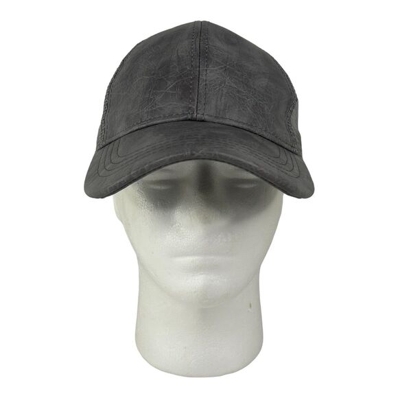 C.C. Unisex Distressed Faux Leather Mesh Back Adjustable Baseball Cap Hat Gray - Picture 1 of 9